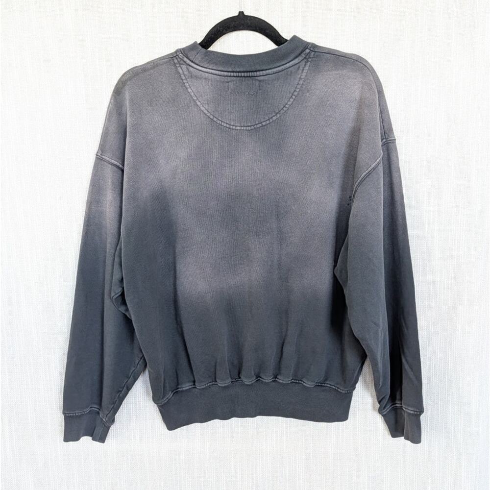 Anine Bing Jaci Sweatshirt Myth San Francisco Womens XS Charcoal Terry Crewneck - Picture 3 of 9